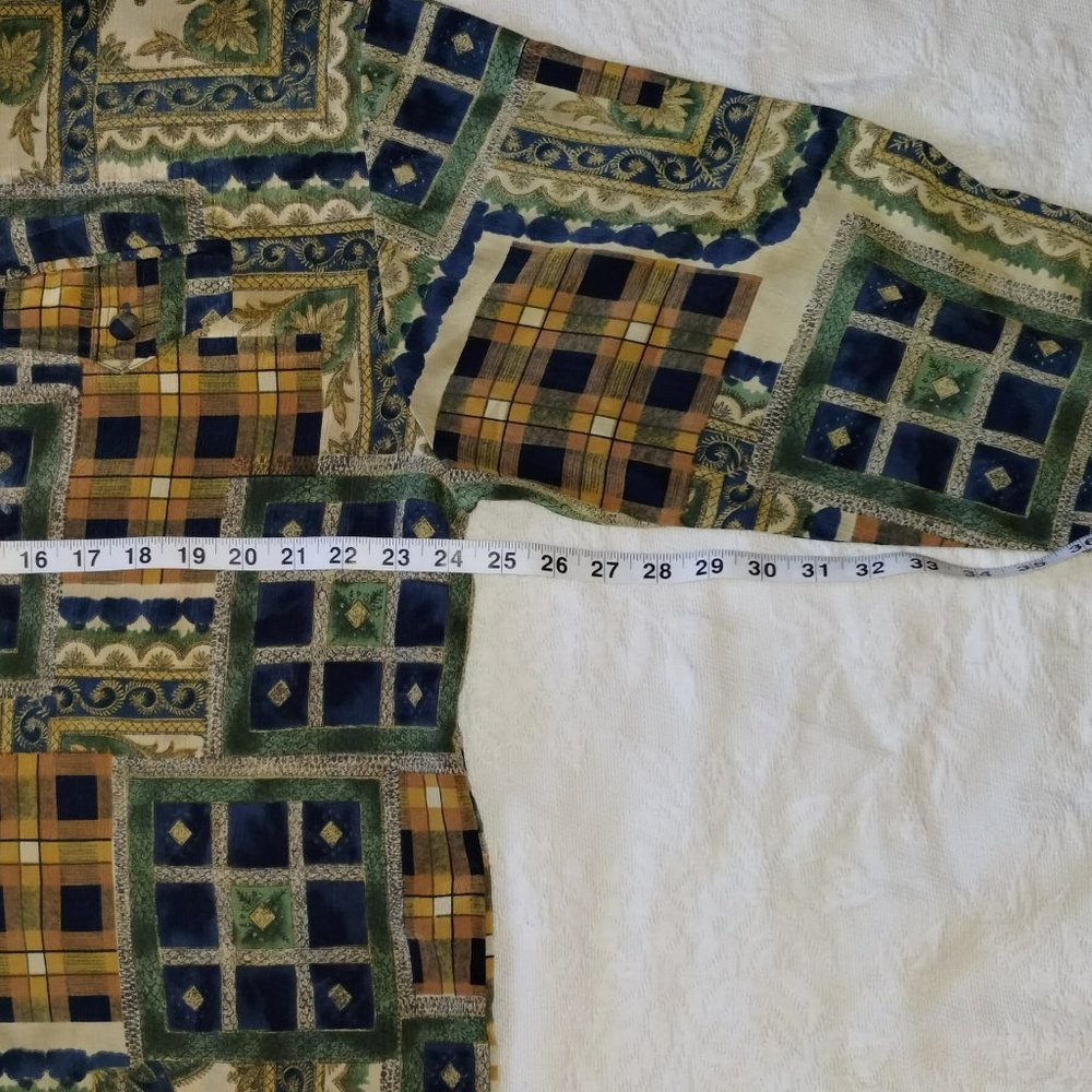 VINTAGE Christie & Jill BOHO Style Patchwork Lightweight Blouse L 80 90s - Picture 9 of 11